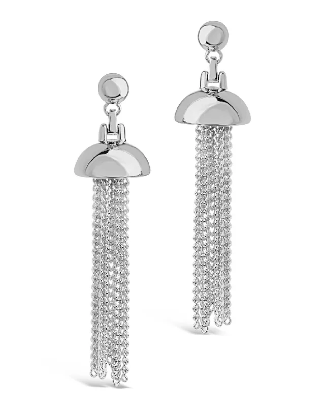 Chain Tassel Dangle Studs