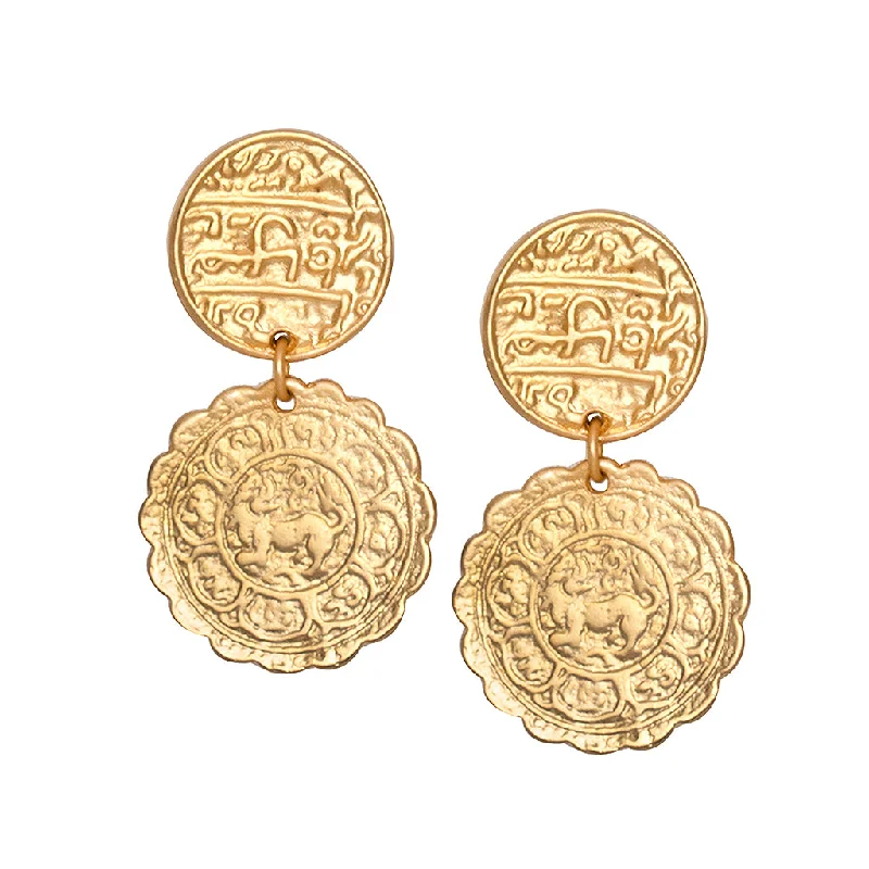 Coin Drop Pierced Earrings