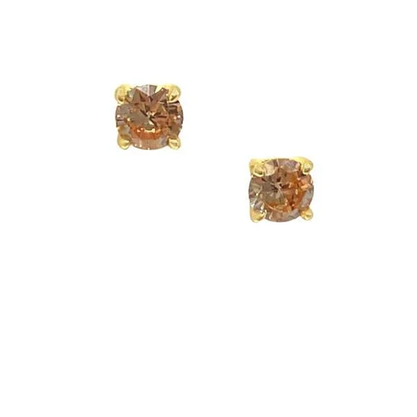 CZ Studs in a Vermeil 'Basket Setting' : Champagne (EGP465CH/6)