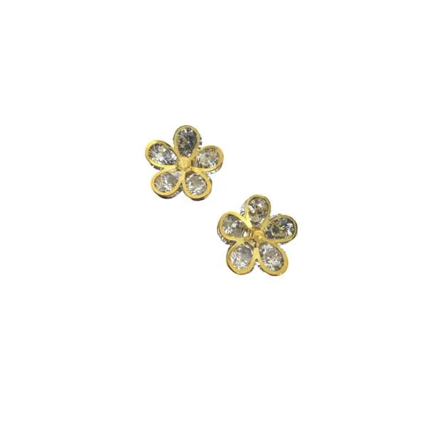 Crystal Flower Stud in Gold Vermeil (EGP54FLW)