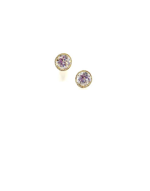 CZ Bezel Stud: 6mm: Gold Vermeil (EGP465/6)