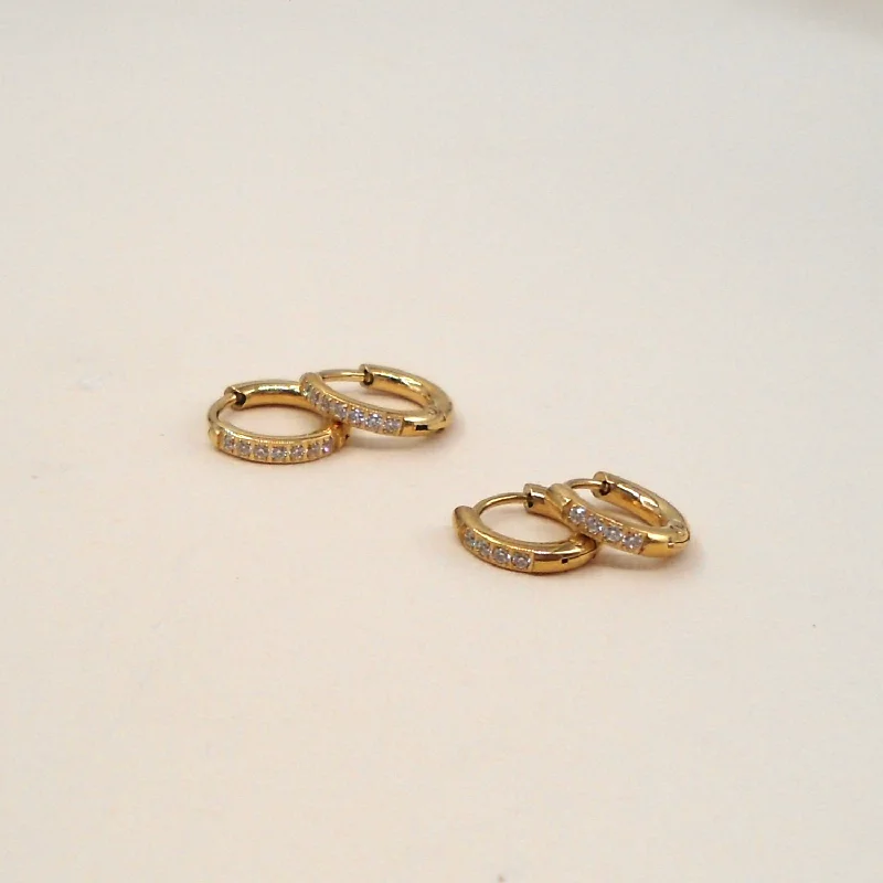 CZ Petite Hoops