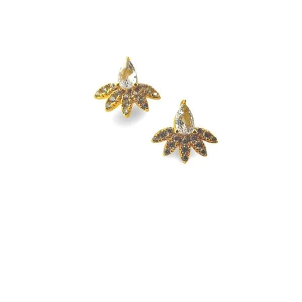 Dainty CZ and Gold Vermeil Stud Earring (EGP554)