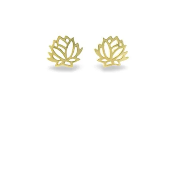 Dainty Gold Vermeil Lotus Post Earrings (EGP4LTS)