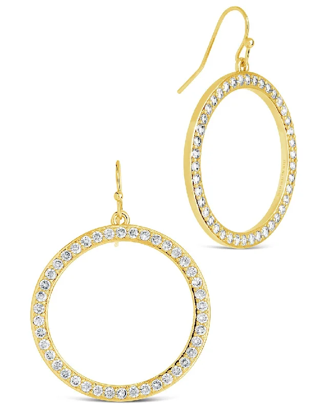 Della CZ Circle Dangle Earrings