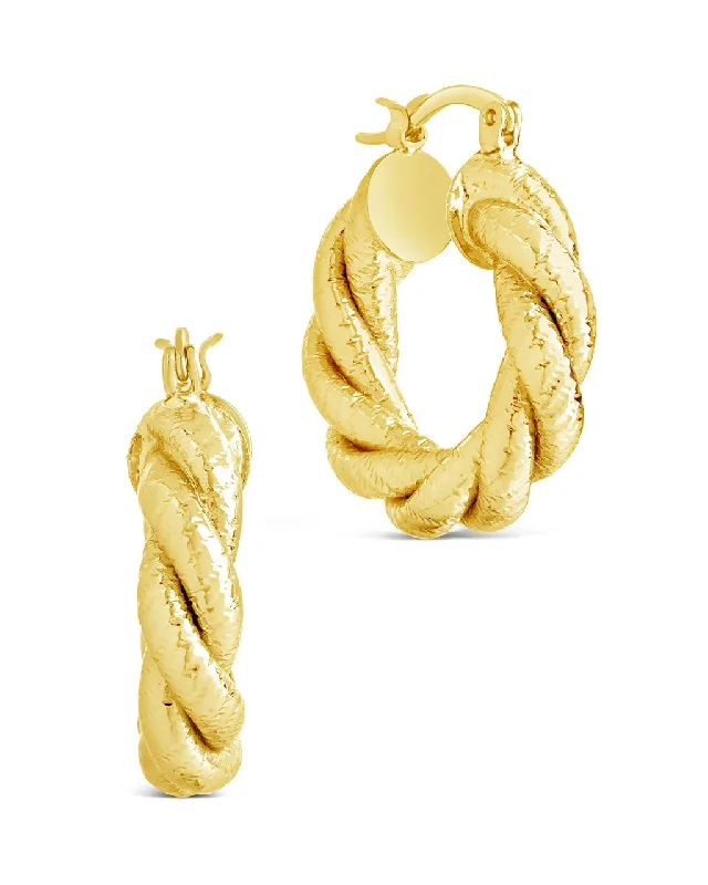 Esme Textured Braided Hoop Earrings