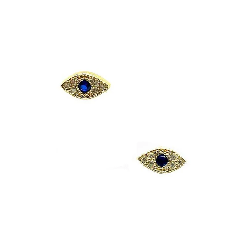 Evil Eye Micropave Stud: Gold Vermeil (EGP4058)