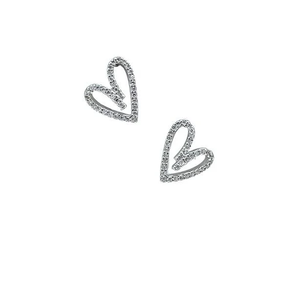 Heart: Open heart Micro Pave: Sterling (ESP654HRT)