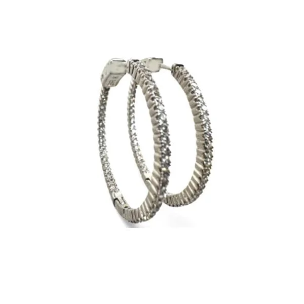 Hoop: Inside Out CZ Plated: Silver or Gold 30mm (EH465/30)