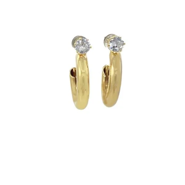 Hoops: 16kt Gold Fill Tube CZ Earring (EGHP4540)