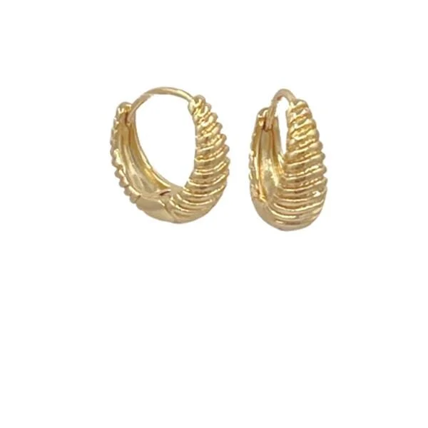 Hoops: 18kt Gold Fill Textured  (EGH4440)