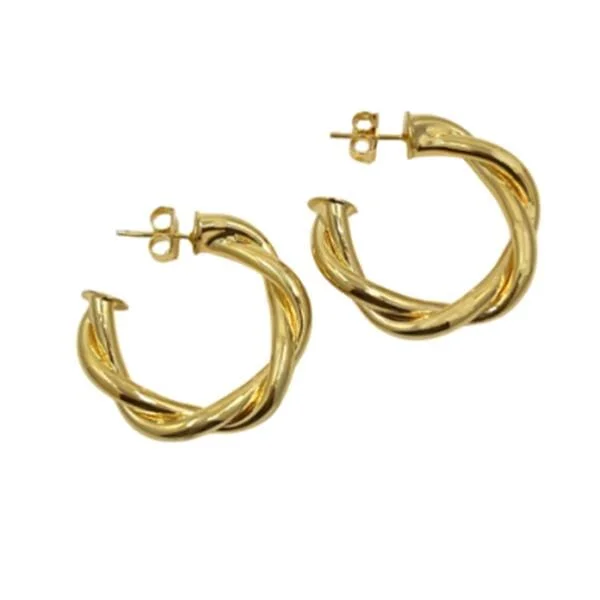 Hoops: 18kt Gold Fill Twist Post Hoops (EGHP4TWST)