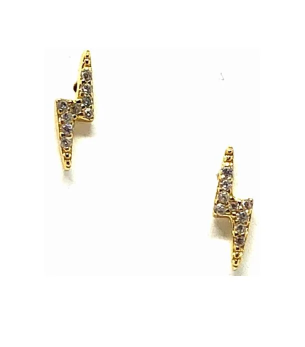 Lightning Bolt Stud: Gold Vermeil: (EGP45LTN)