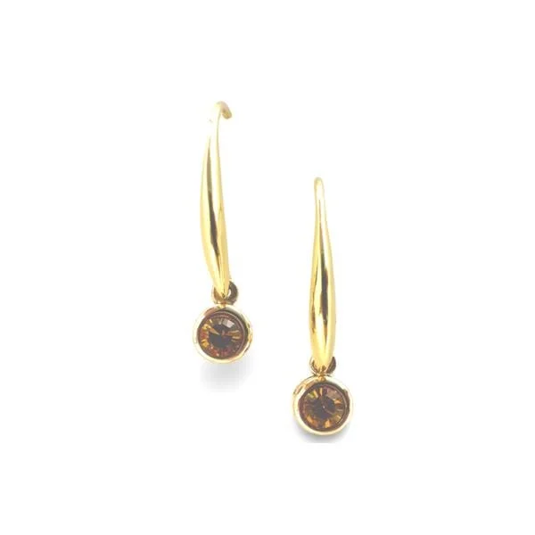 Long Ear Wire Crystal Charm: Citrine (EG4465CT)