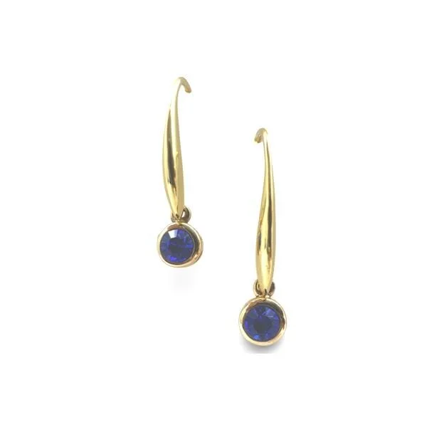 Long Ear Wire Crystal Charm: Sapphire Blue (EG4465SP)