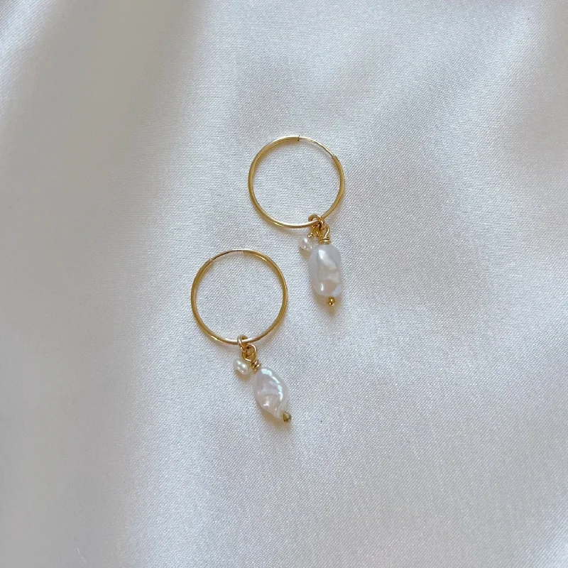 Mermaid Pearl Hoops