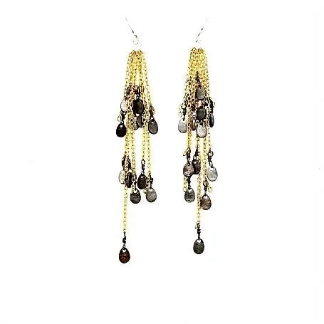 Lotus Drop Earring in Mixed Metal