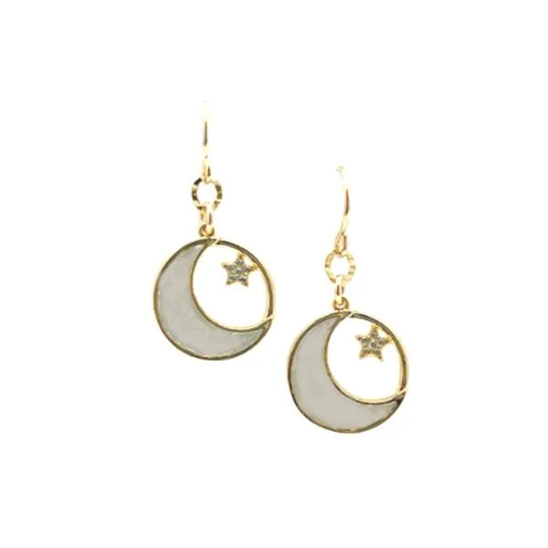 Mother of Pearl: Moon and Star Earrings (EG45MNST)