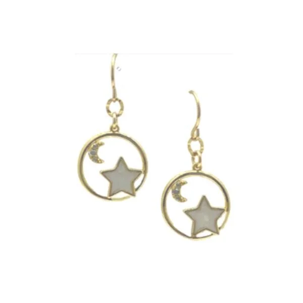 Mother of Pearl: Star and Moon Earrings (EG435STMN)