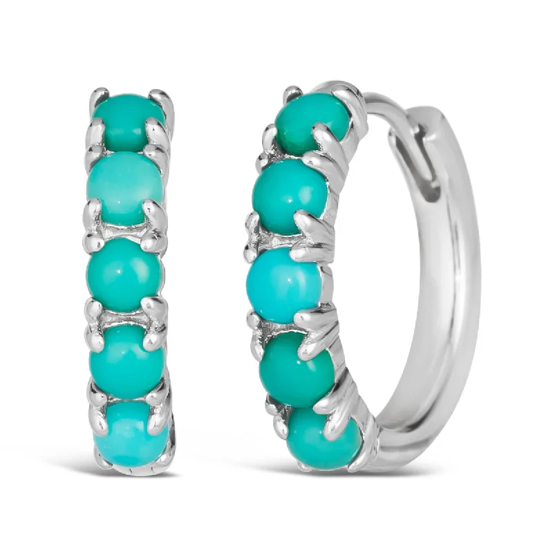 Olivia 72 Blue Turquoise Huggie Earrings