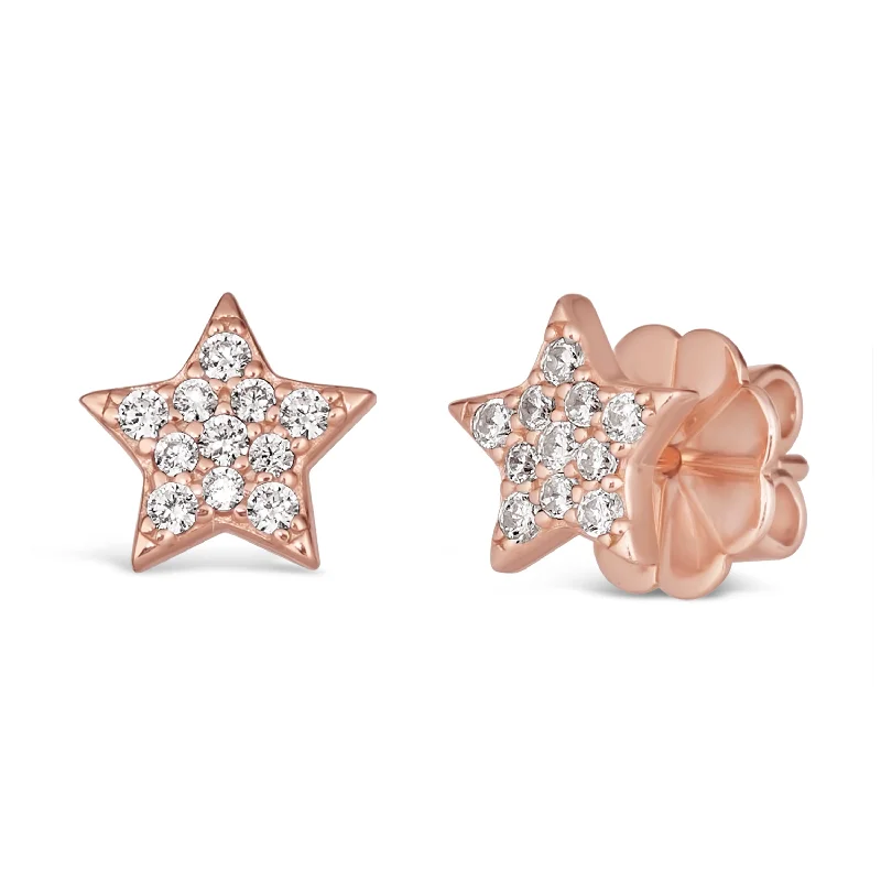 Olivia 75 Rose Gold Star Studs