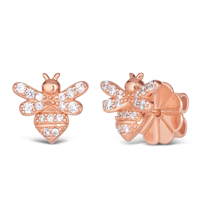 Olivia 75 Rose Gold Bee Studs