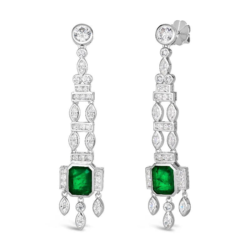 Onassis 6 Carat Emerald Drop Earrings