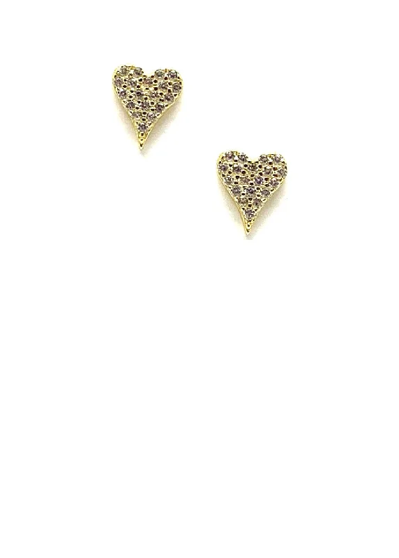 Heart Pave Stud: Gold Vermeil: (EGP45HRT)