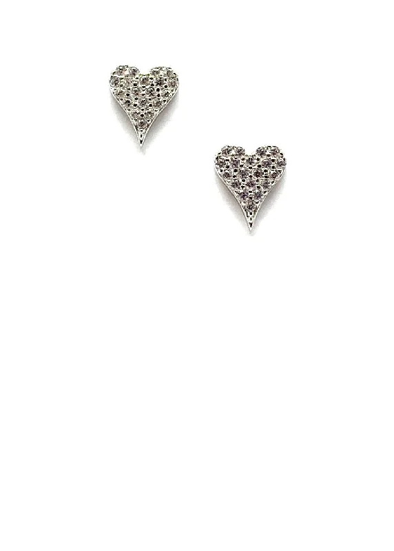 Heart Pave Small Stud: Sterling Silver: (ESP45HRT)