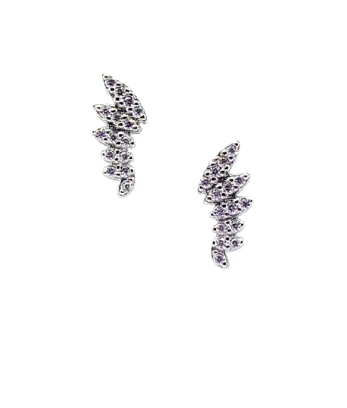 Pave Wing Stud: Sterling Silver with Crystal (ESP45WING)