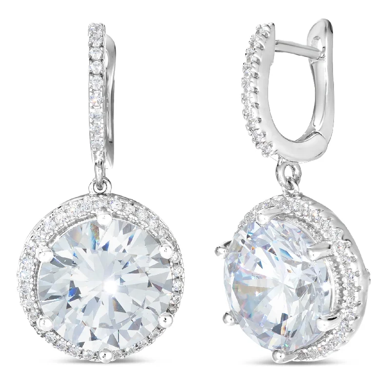 Perfect Halo 5 Carat Diamond Crystalline Earring Dangles