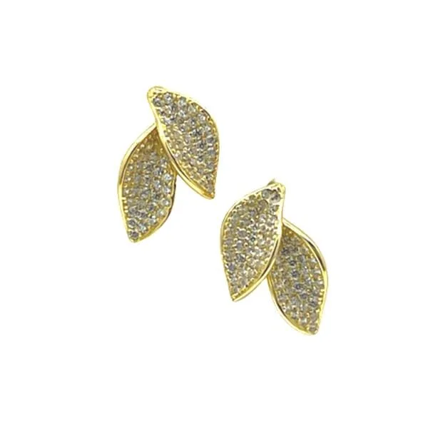 Petal CZ Gold Vermeil Post Earrings (EG2/45PTL)