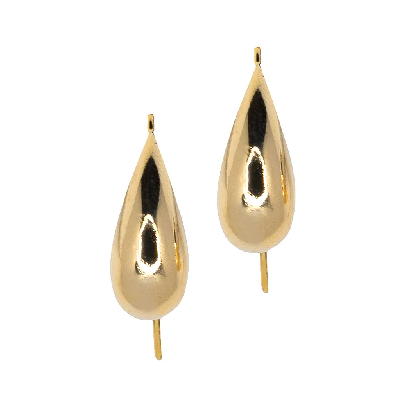 Polished Gold Fish Hook Pierced Earrings