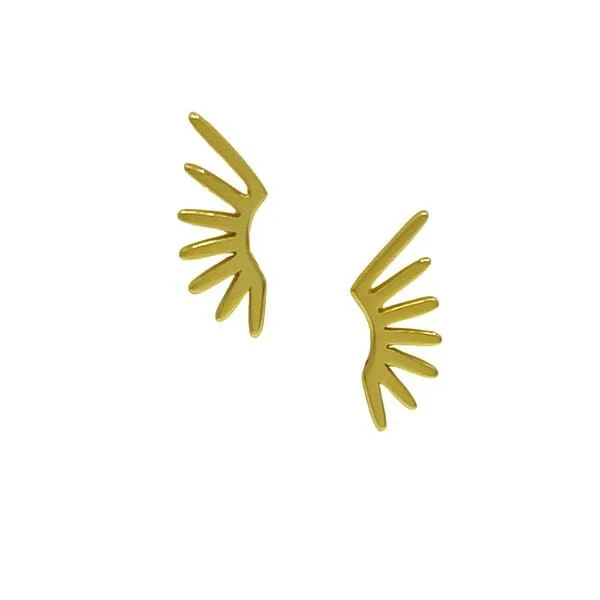 Gold Vermeil Rays Post Earring (EGP444)