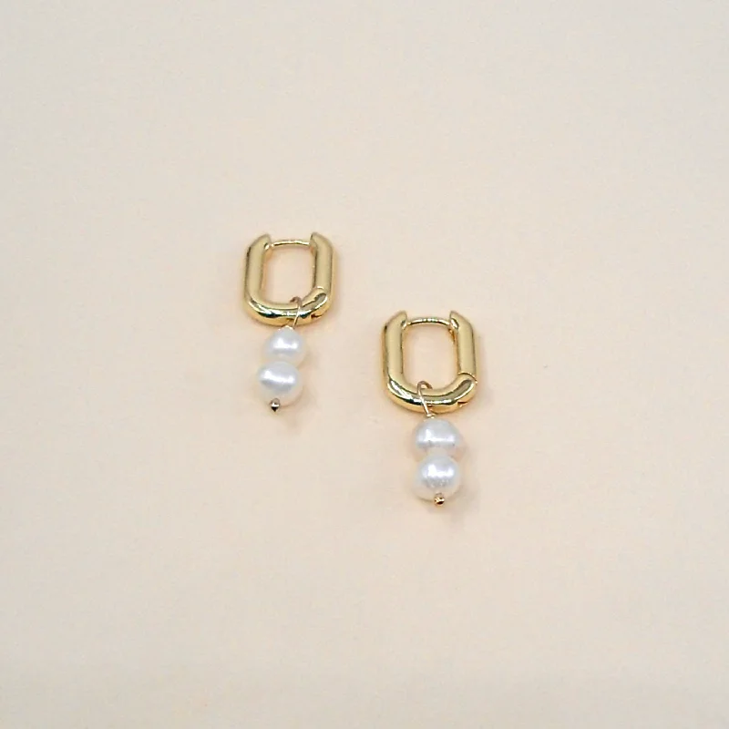 Remi Double Pearl Hoops