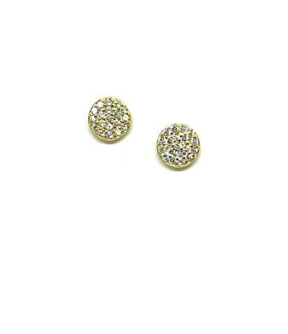 Stud Earring: Micro Pave Disc Gold Vermeil (EGP4650/S)