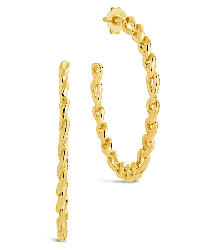 Rylan Flat Chain Hoop Earrings