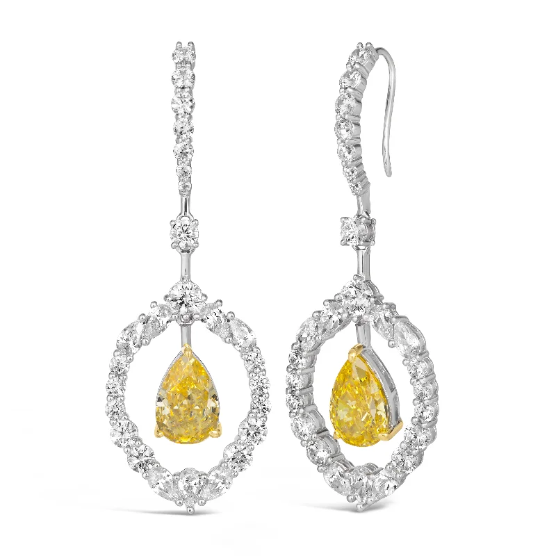 Salma Canary Yellow Statement Earrings