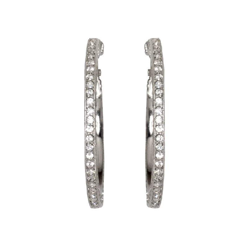 Crystal Pave' Hoop Earrings