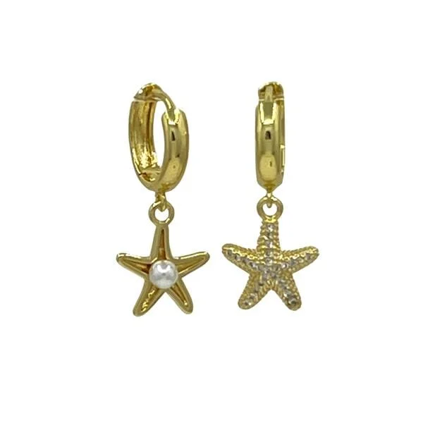 Hoops: Matching Starfish Charm Earrings (EGH453STF)