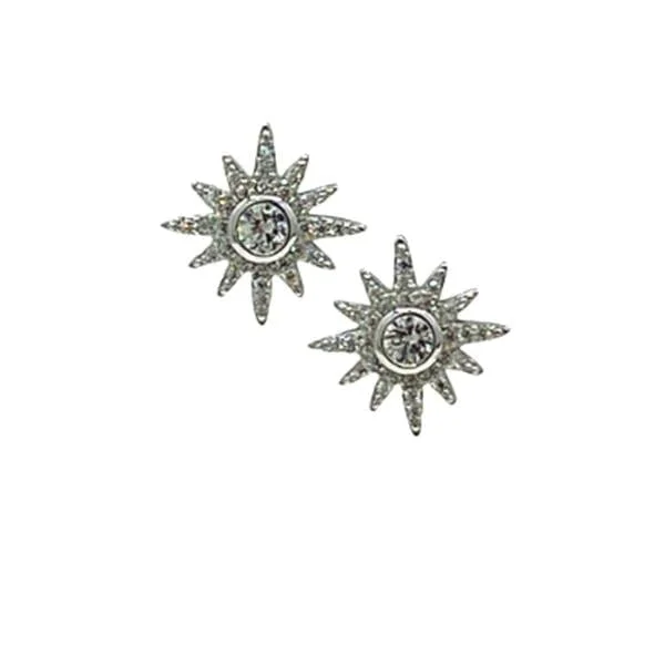 Starburst Stud: Sterling and CZ (ESP540STR)