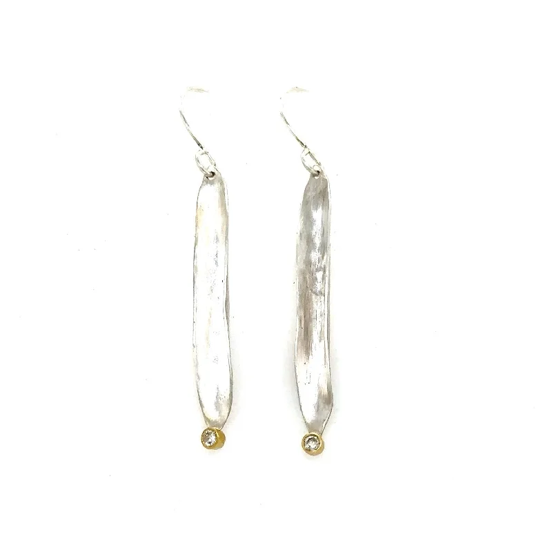 Strength w/ White Diamond Talisman Earrings