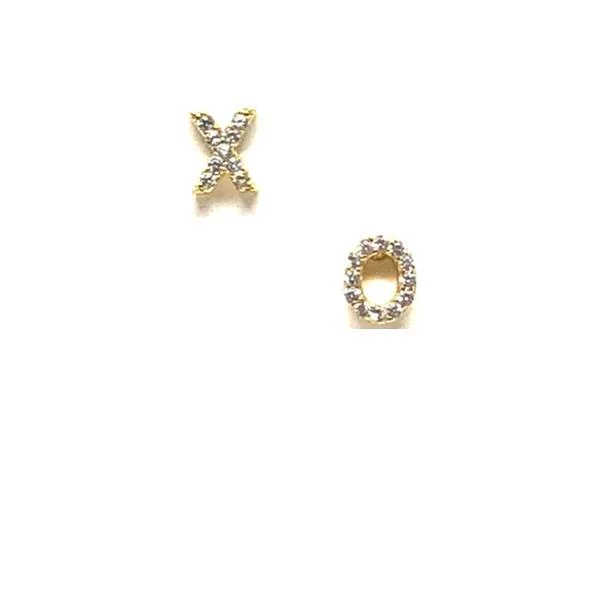 Stud Earring: Crystal Pave "XO" Gold Vermeil (EGP/5XO)