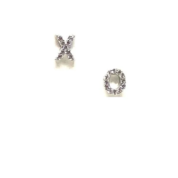 Stud Earring: Crystal Pave "XO" Sterling Silver (EP/5XO)