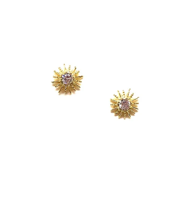 Sun CZ Stud: Gold Vermeil (EGP/5SUN)