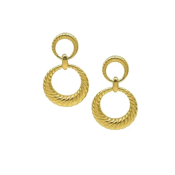 Textured Double Circle Post Earring (EGP4666)