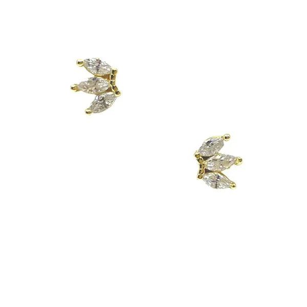 Tiny 3 CZ Post Earring: Gold Vermeil (EG3/504)