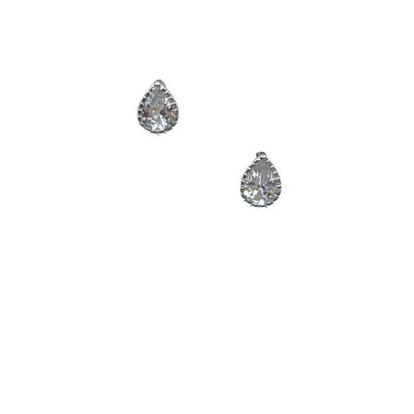 Tiny Teardrop Crystal Post Earring: Sterling : (ESP584)