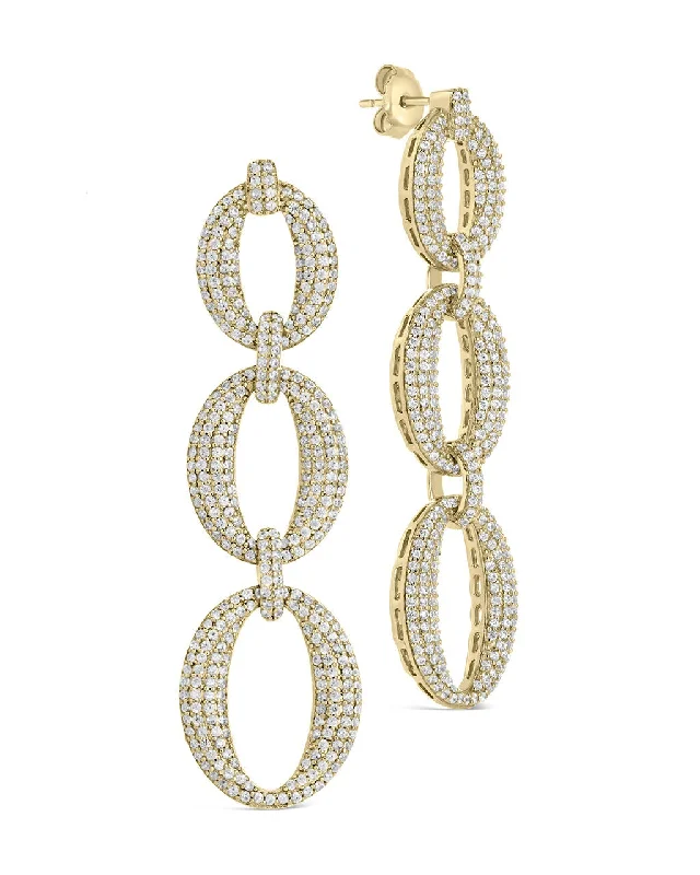 Whitney CZ Chain Drop Earrings