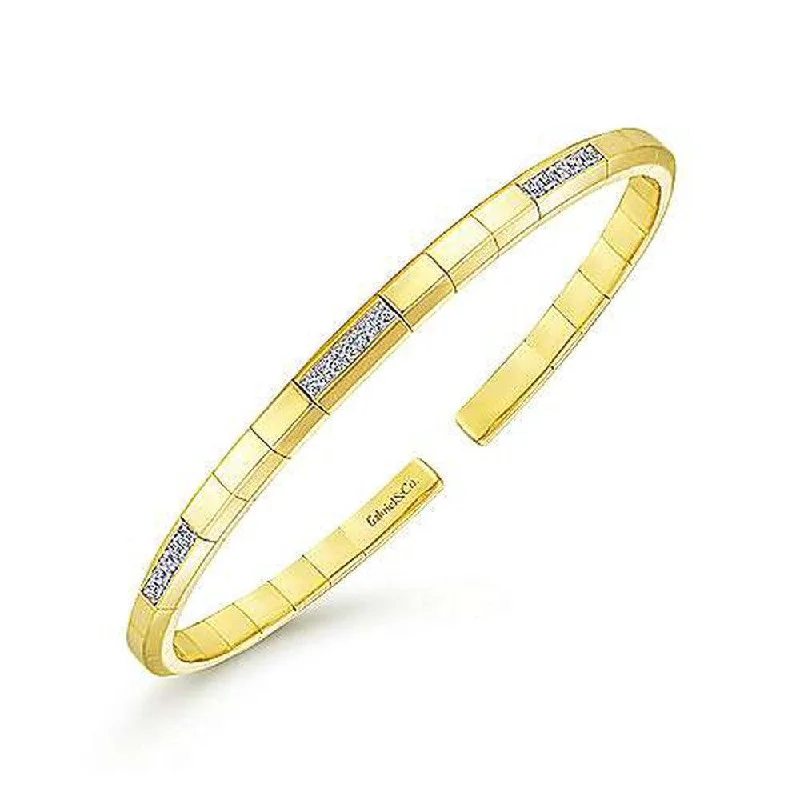 14k Gold Cuff With Diamonds